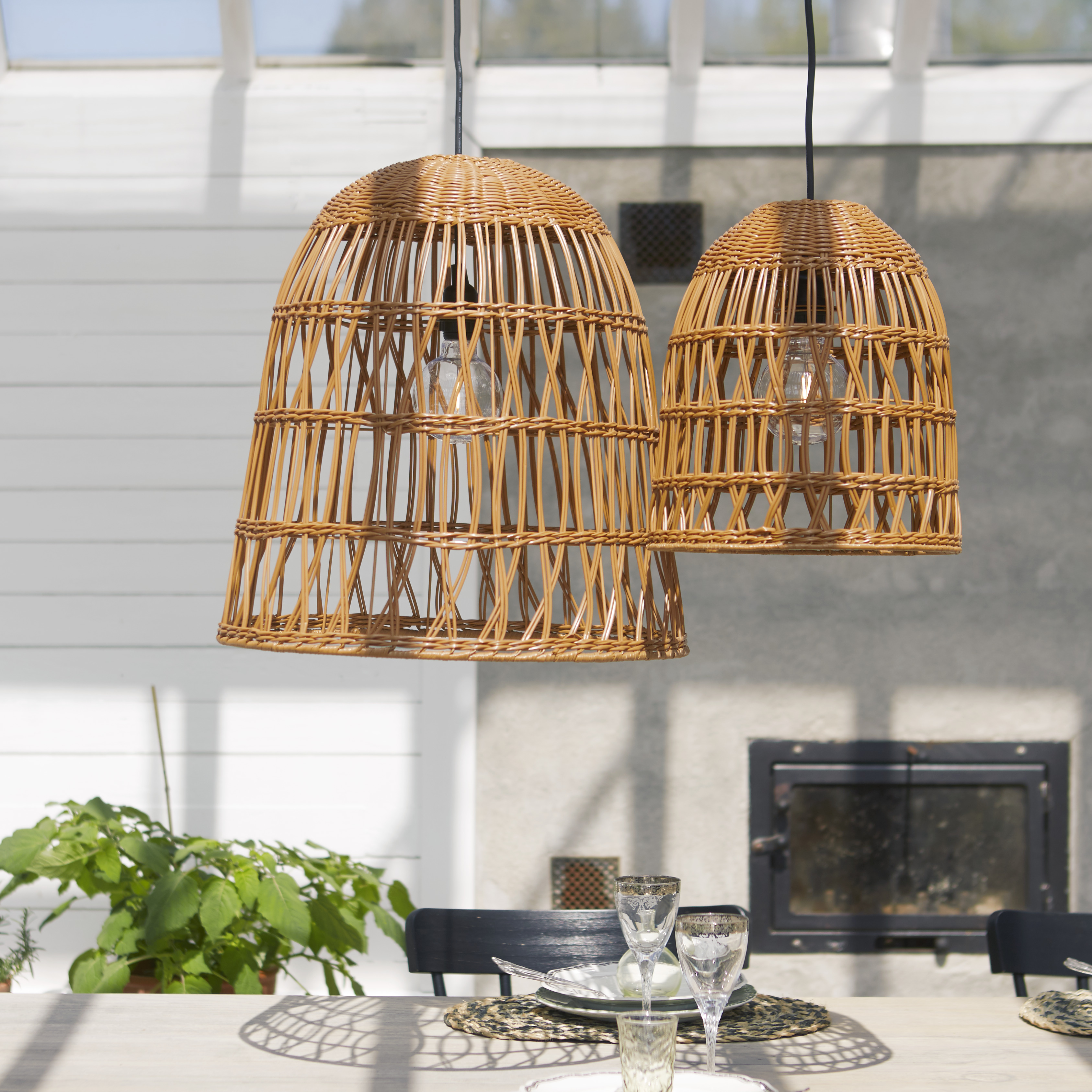 Lampshade Natural/Brown - Synthetic rattan - 50x48 cm - 2