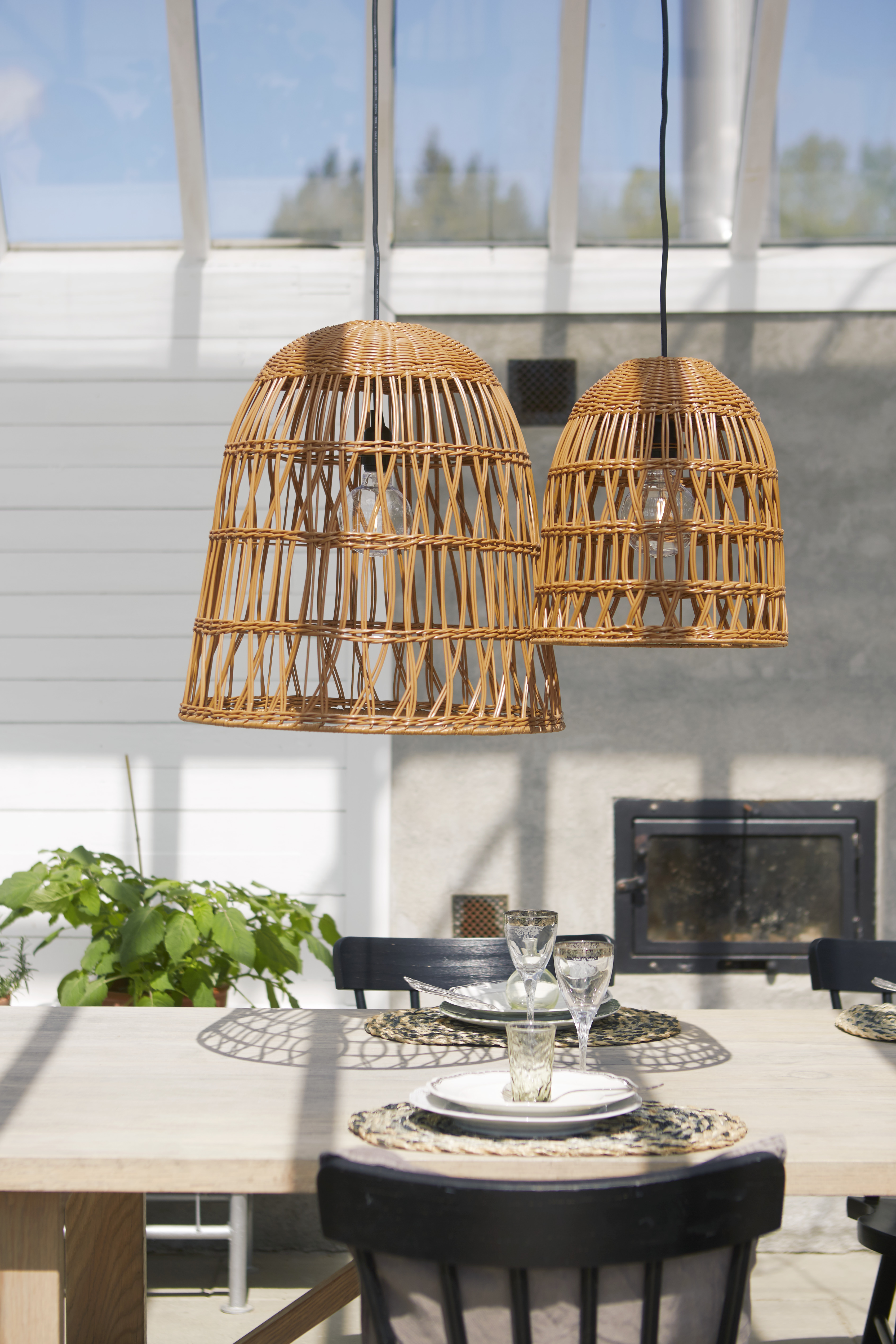 Lampshade Natural/Brown - Synthetic rattan - 50x48 cm - 6