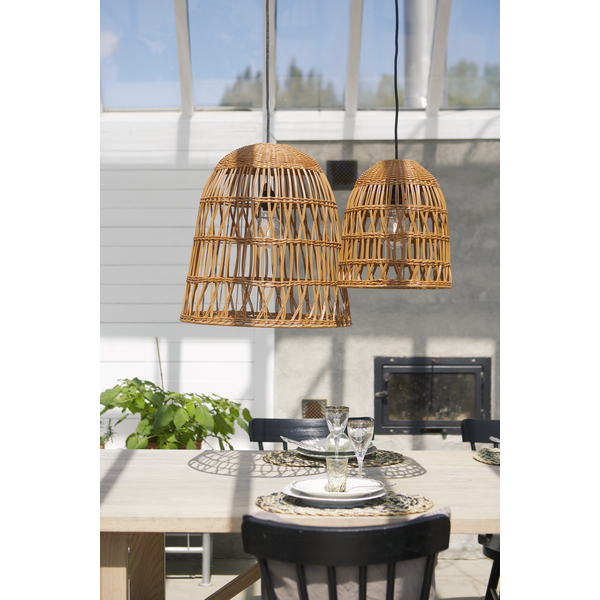 Lampskärm Natur/Brun - Konstrotting - 33x30 cm - 4