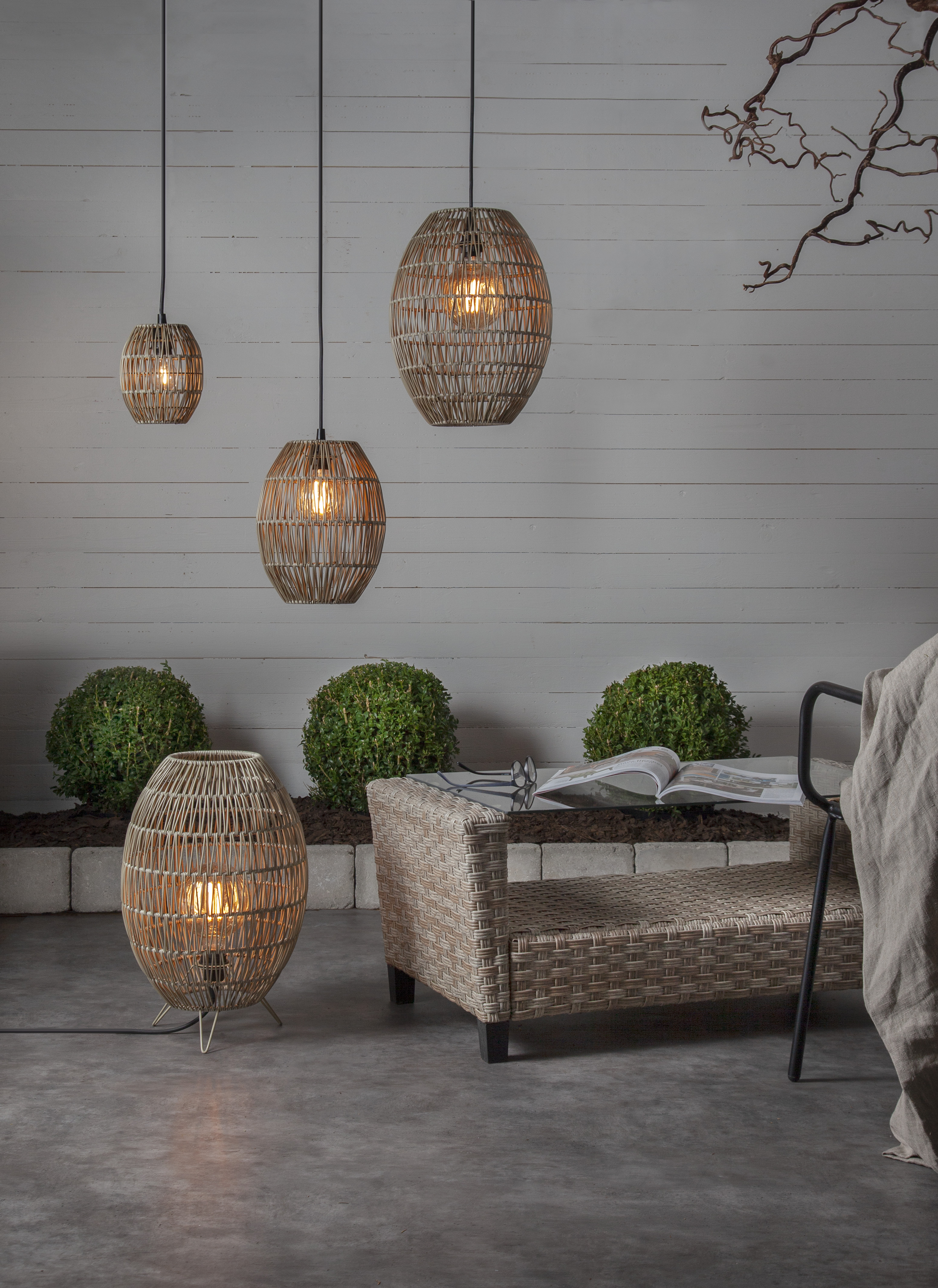 Lampskärm - Konstrotting - 30x24 cm - 8