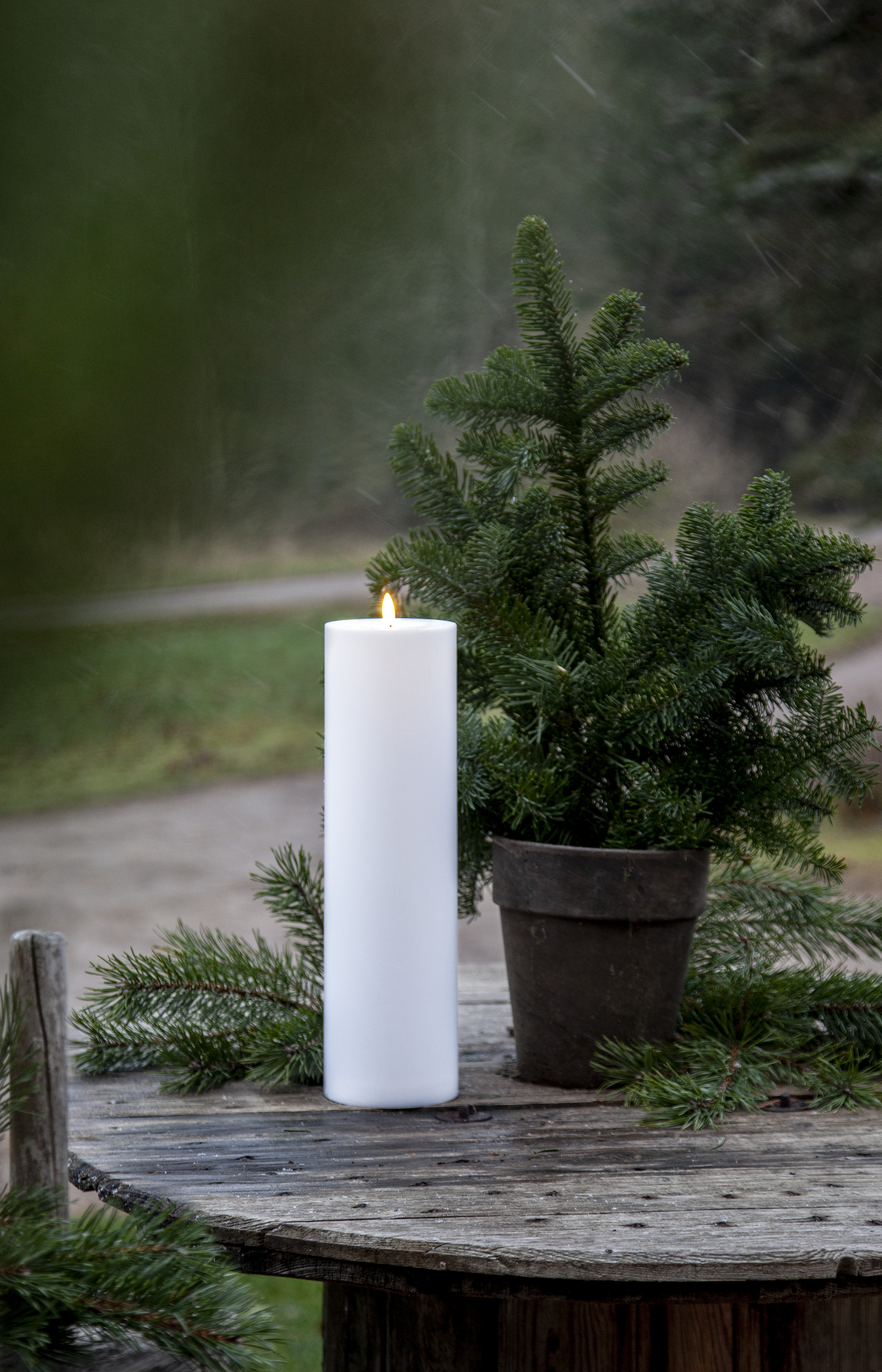 LED Blockljus - Batteriljus - Vit - Inomhus/Utomhus - 37,5x10 cm - 11