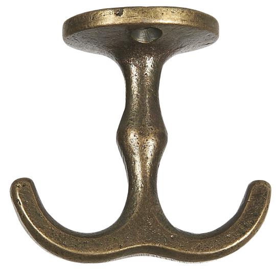 Wall hook - Hook - Clothes hanger - Anchor hook - Brass - 4