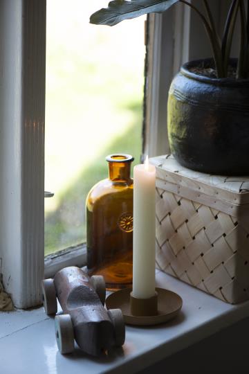 Glass bottle - Apothecary bottle - Brown - Emblem - 23 cm - 11