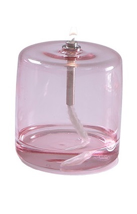 Oljelampa glas - Cylinder - Rosa - 10,5x8 cm  - 3