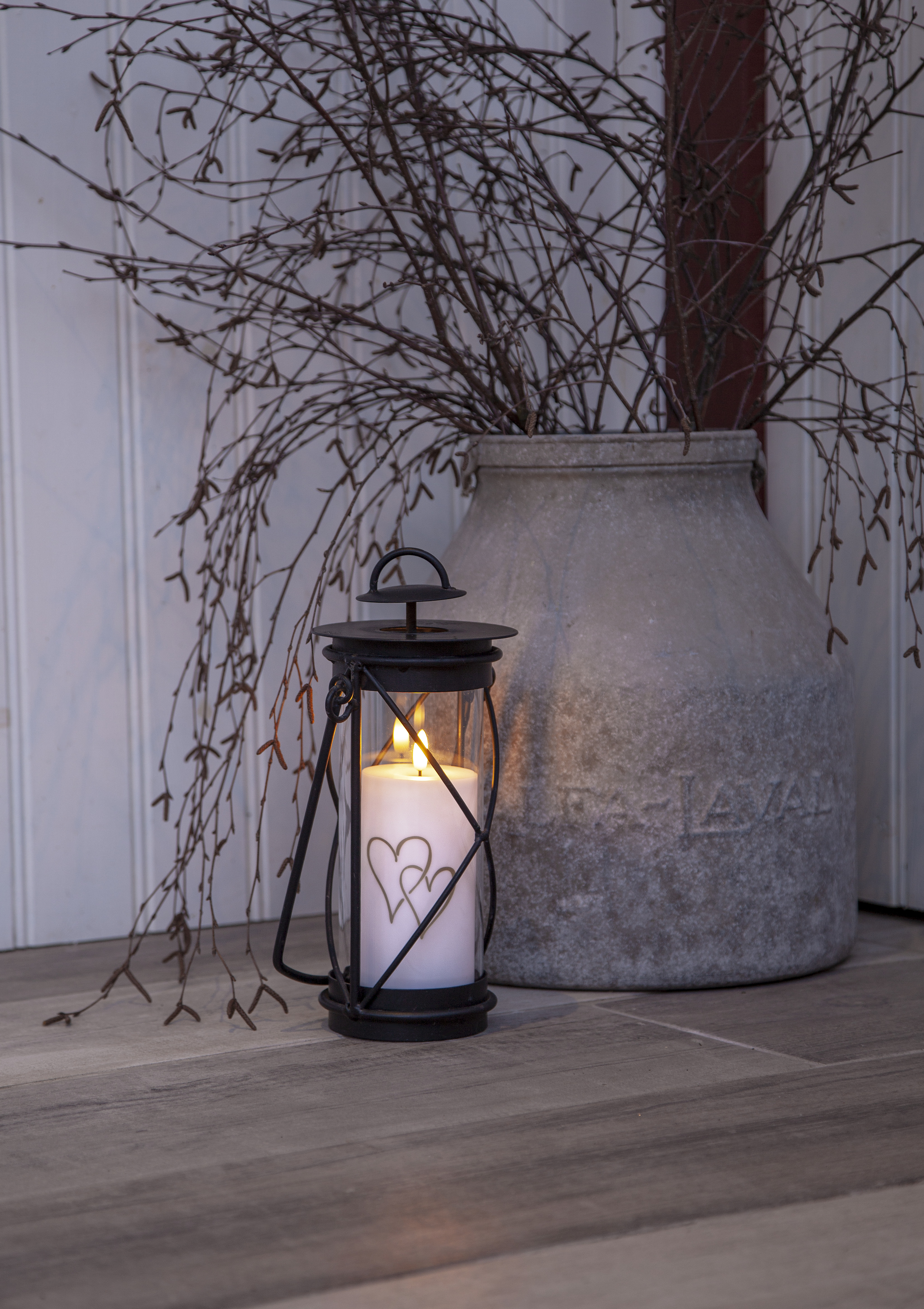 LED Blockljus med hjärtan - 14x7 cm - 6