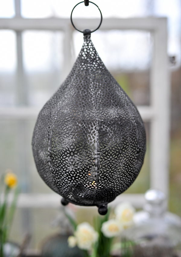 Droppformad Lykta - Ljuslykta - Lanterna - Svart/Antracit - Large - 2