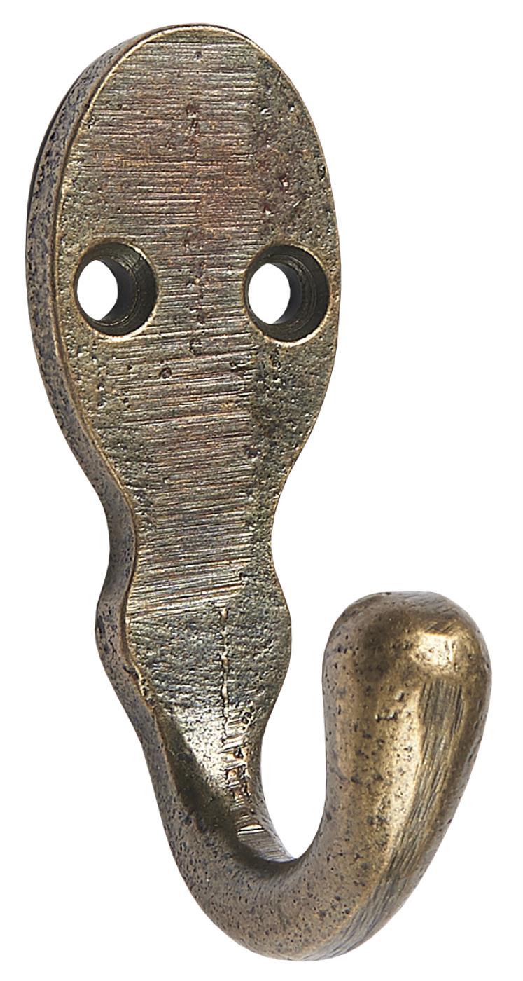 Wall hook - Hook - Clothes hanger - Iron - Brass - 4