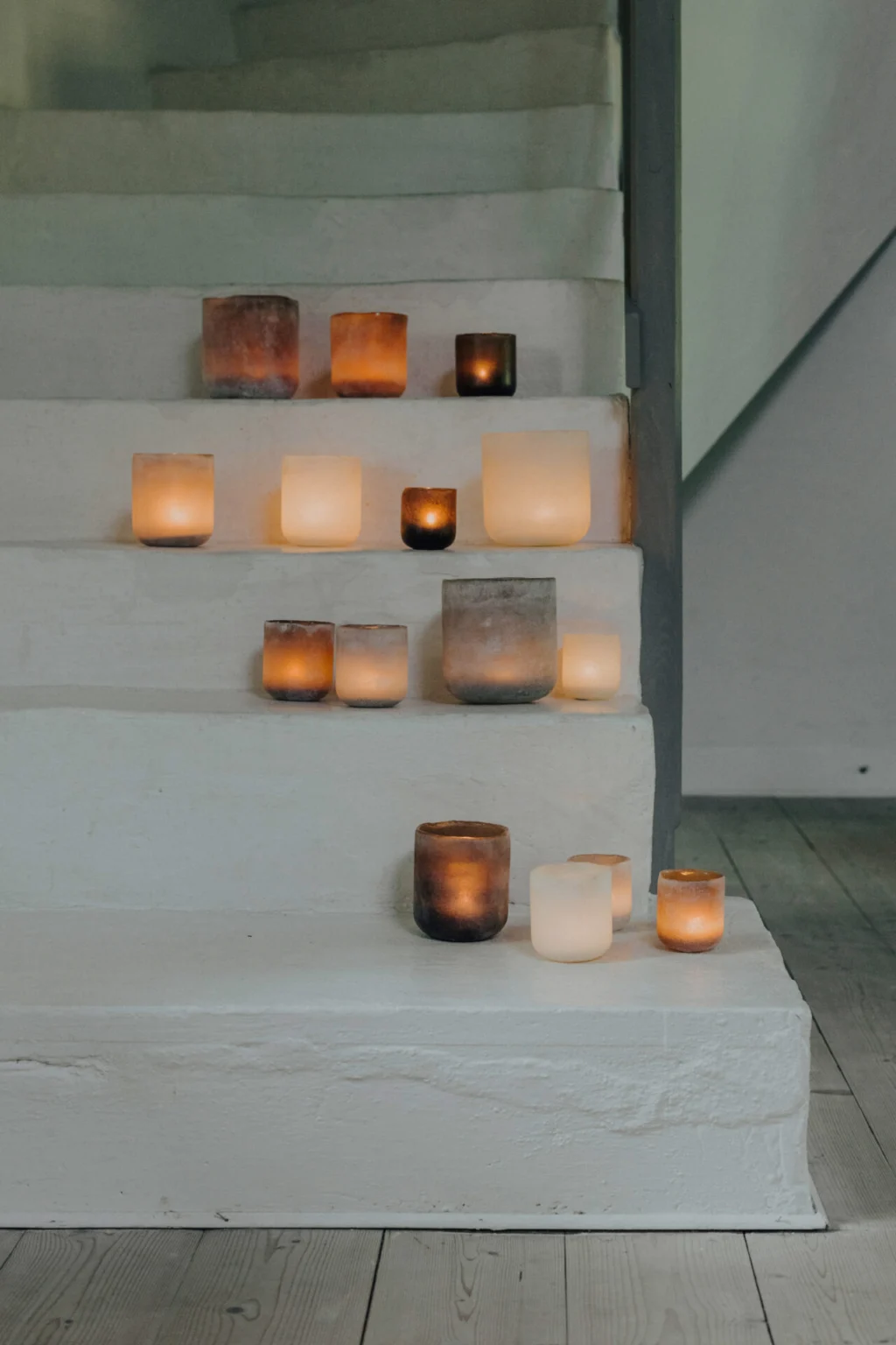 Lantern - Candlestick - Frost - Grey - 12 cm - 2