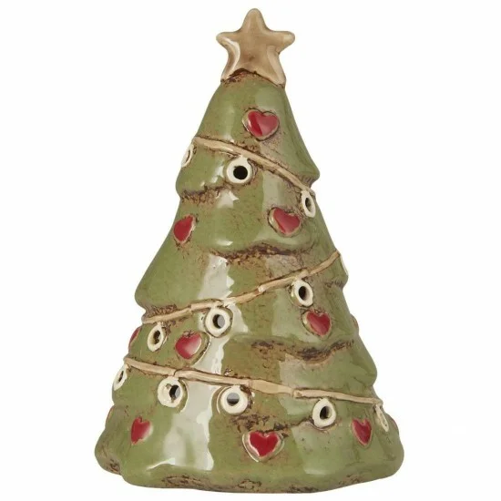 Stillenat Julgran - Ljuslykta - Lykta - Gran - Keramik - 15,5x10 cm - 6