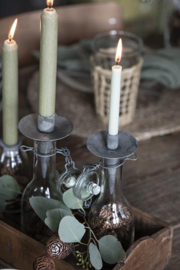 Candle holder for crown candles - Zinc grey - 10.5 cm - 2