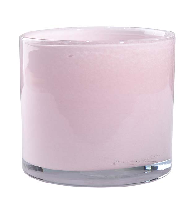 Lantern - Candle holder - Candlestick - Light pink - Glass - 10x10 cm - 2