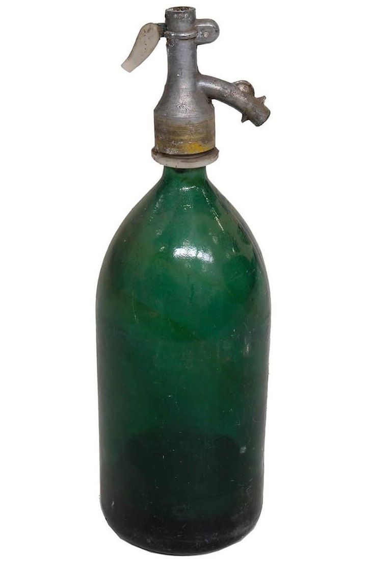 Glass bottle - Siphon - Siphon bottle - Green - Old Original/Vintage - 2