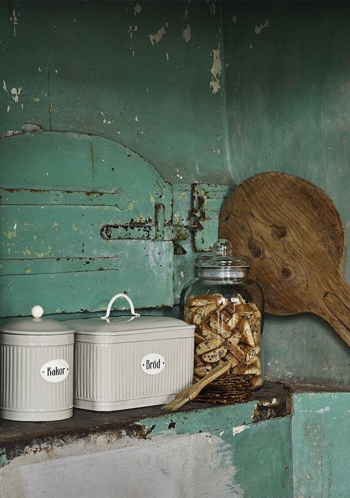 Bread box - Tin - Beige - 29x20 cm - 5
