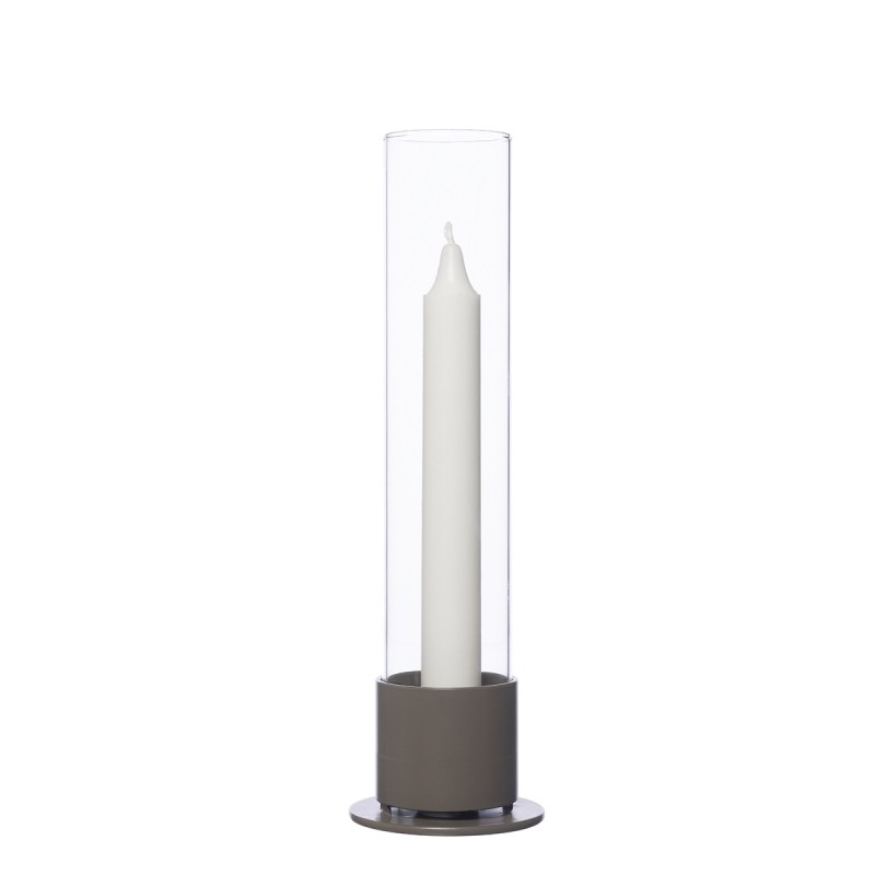 ERNST Candlestick with glass cylinder - Taupe - 3