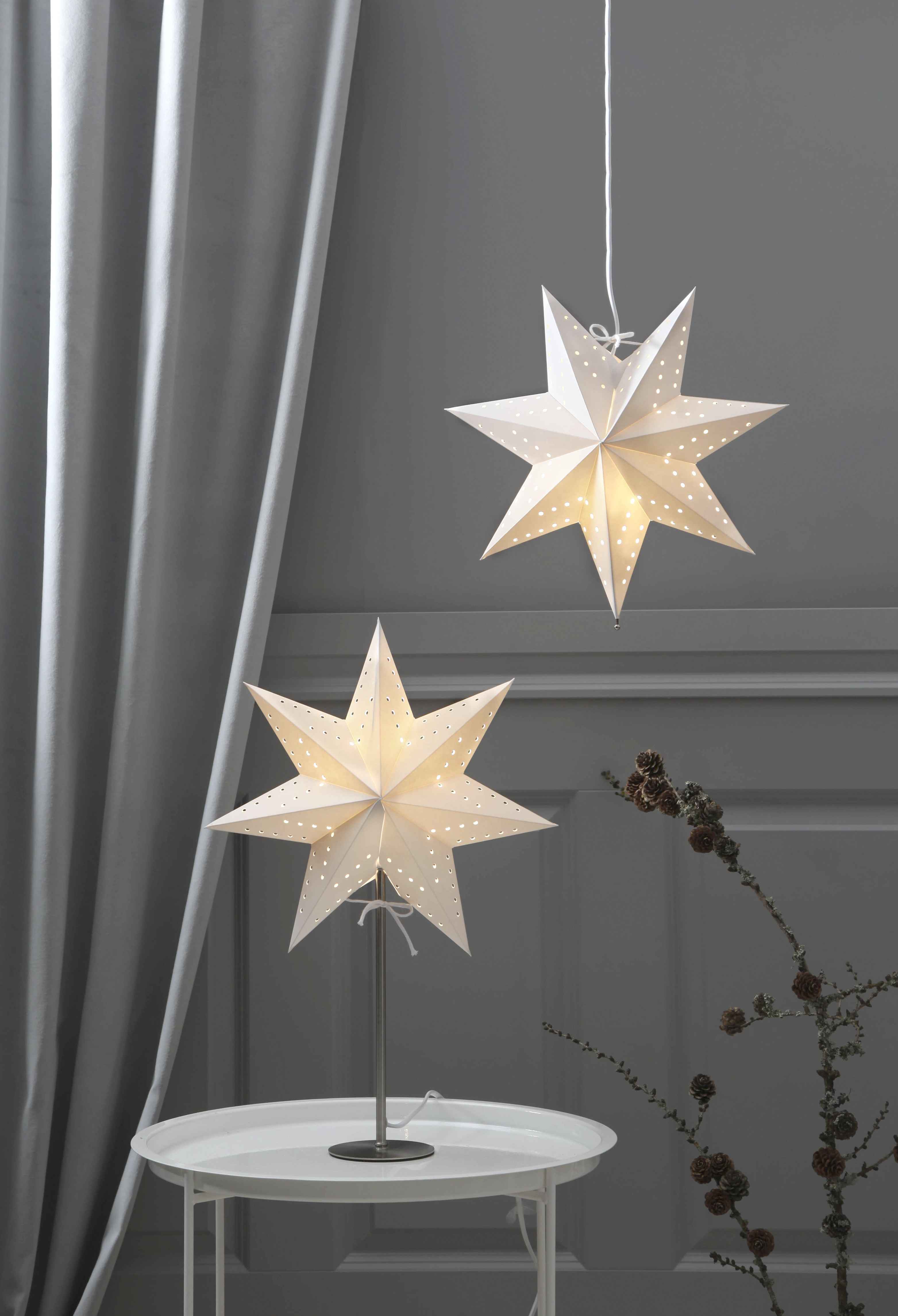 Pappersstjärna - Adventsstjärna - Vit - 34x34 cm - 3