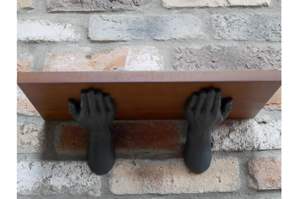 Hylla - Vägghylla med händer - 12x40x20 cm - 3