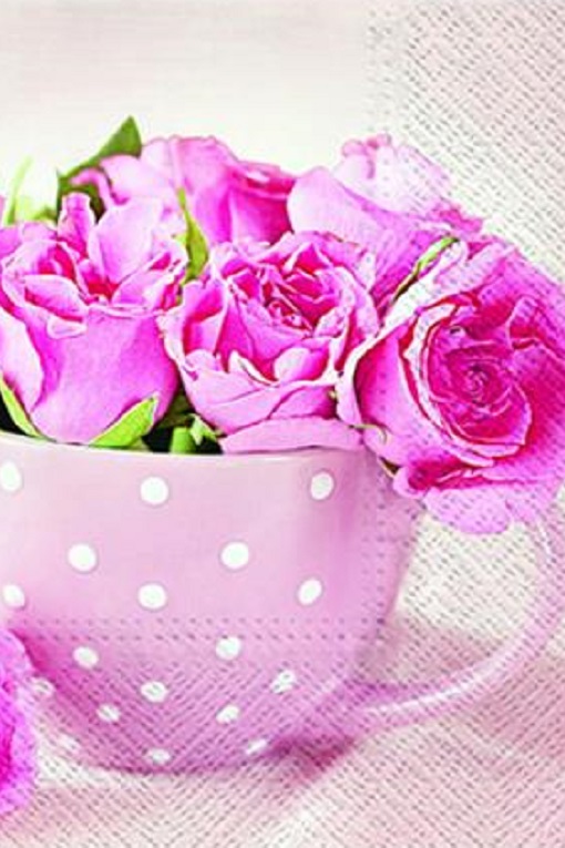 Napkins - Napkin - Roses in a cup - 20-pack