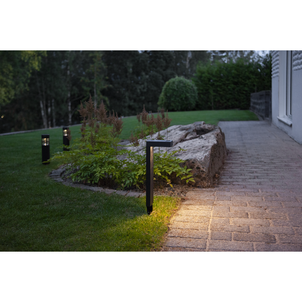 Solar bollard - Black - 38x14x10 cm - 4