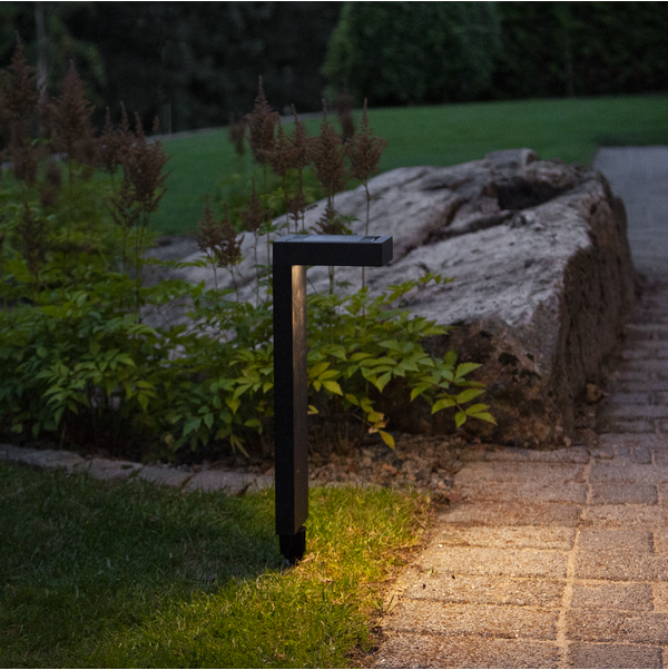 Solar bollard - Black - 38x14x10 cm - 2