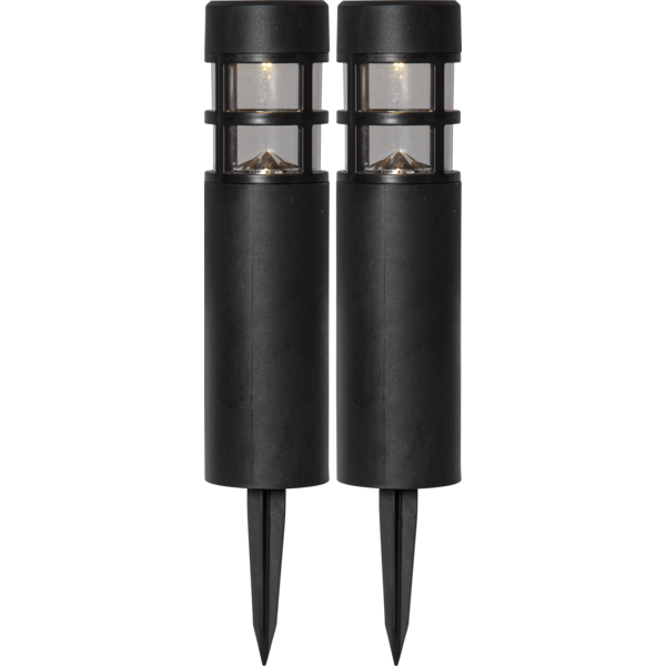 Solar-powered bollards - Black - 2-pack - 28x7 cm - 4