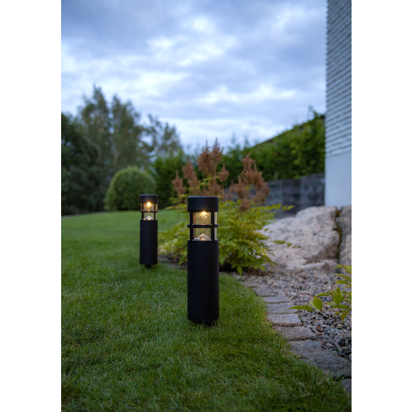 Solar-powered bollards - Black - 2-pack - 28x7 cm - 2