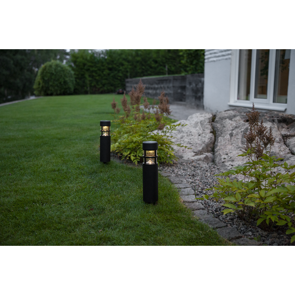 Solar-powered bollards - Black - 2-pack - 28x7 cm - 3