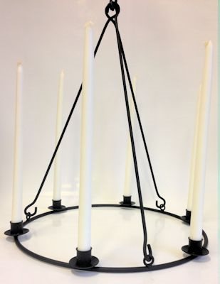Iron chandelier for 6 candles incl. suspension - Ø: 45 cm - 2