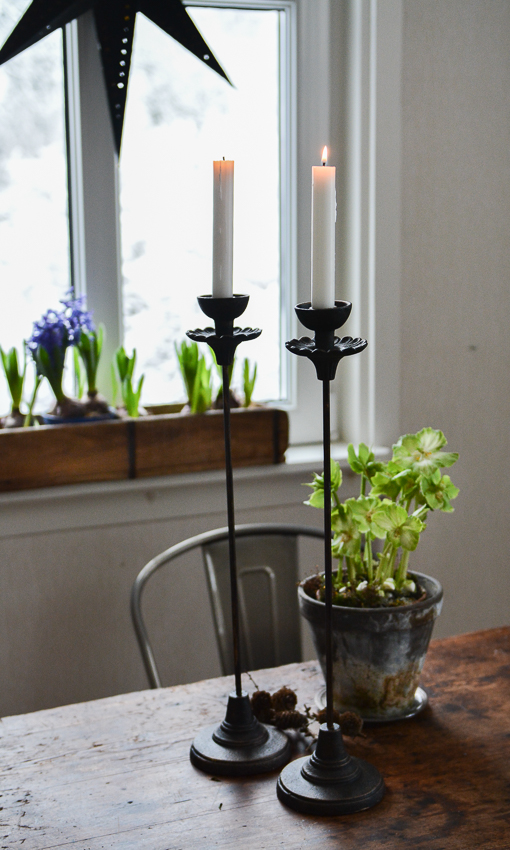 LJUSSTAKE SVART/BRONS - GERBERA 53 CM - 3