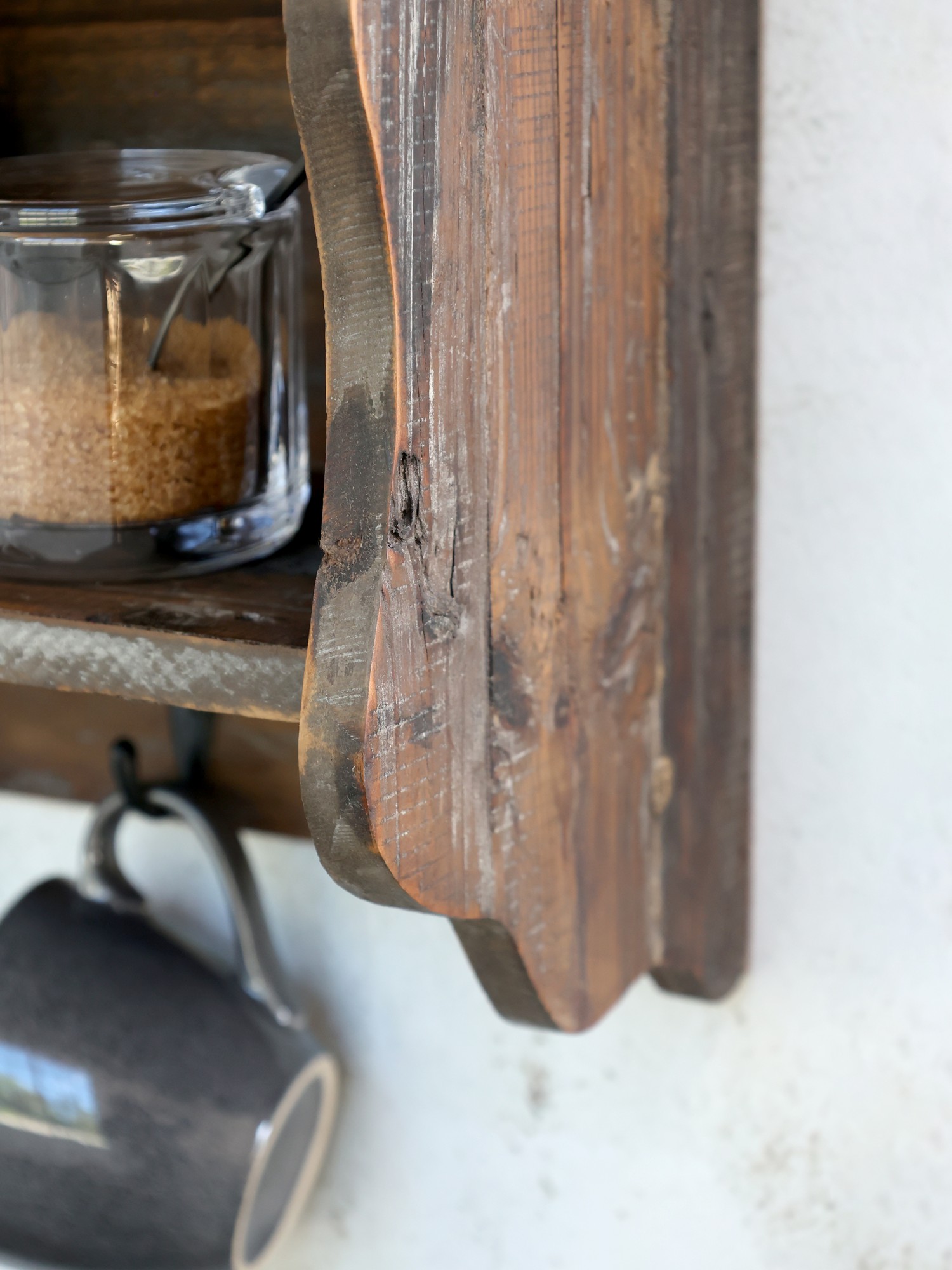 Plate rack - Shelf - Wall shelf - Recycled wood - 55x80x20 cm - 3