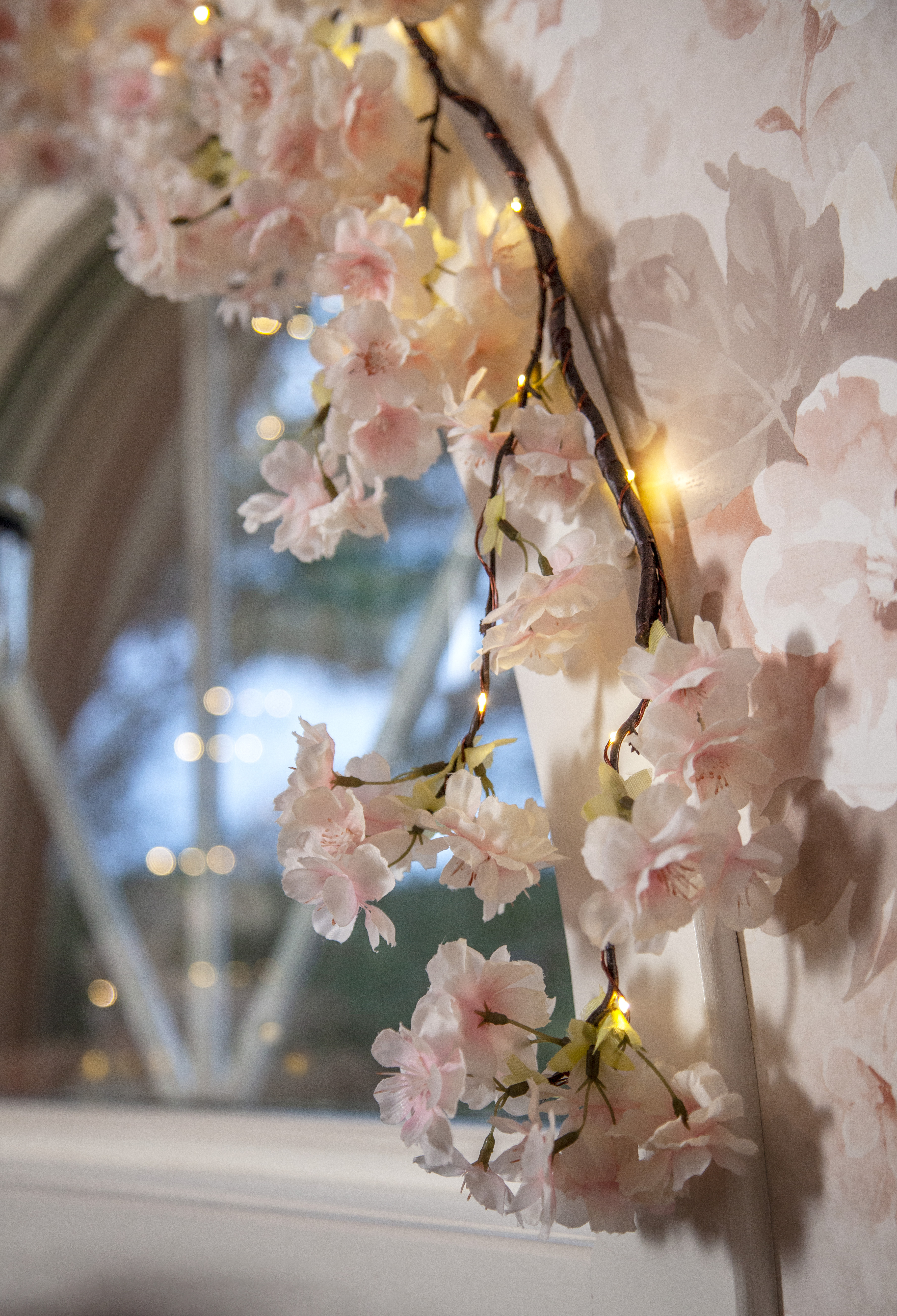 Ljusslinga - Girlang med körsbärsblommor 48 ljus 180 cm Batteridriven - 7