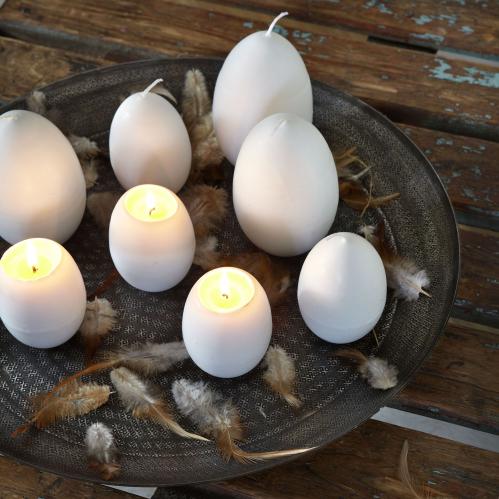 Ljus - Äggljus - Hönsägg med gula - Vit - 6 cm - 8