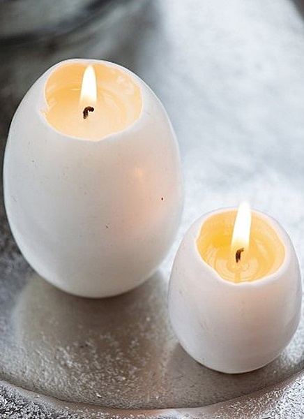 Ljus - Äggljus - Hönsägg med gula - Vit - 6 cm - 2