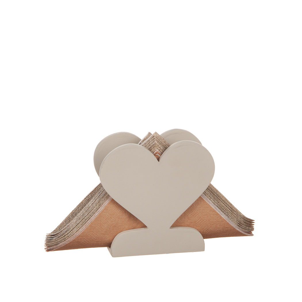 Napkin holder/Napkin stand - Heart - Sand - 2