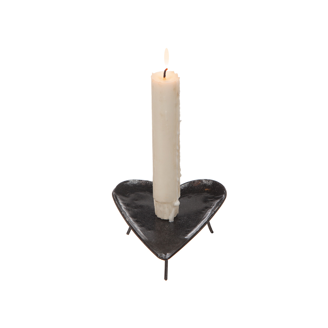 Candlestick - Candle tray - Candle holder - Candle holder - Heart - Hammered sheet metal - 5