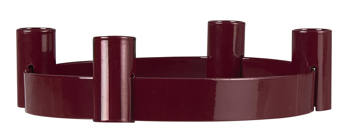 Rund Ljusstake - Ljushållare - Kronljus - Röd - 5