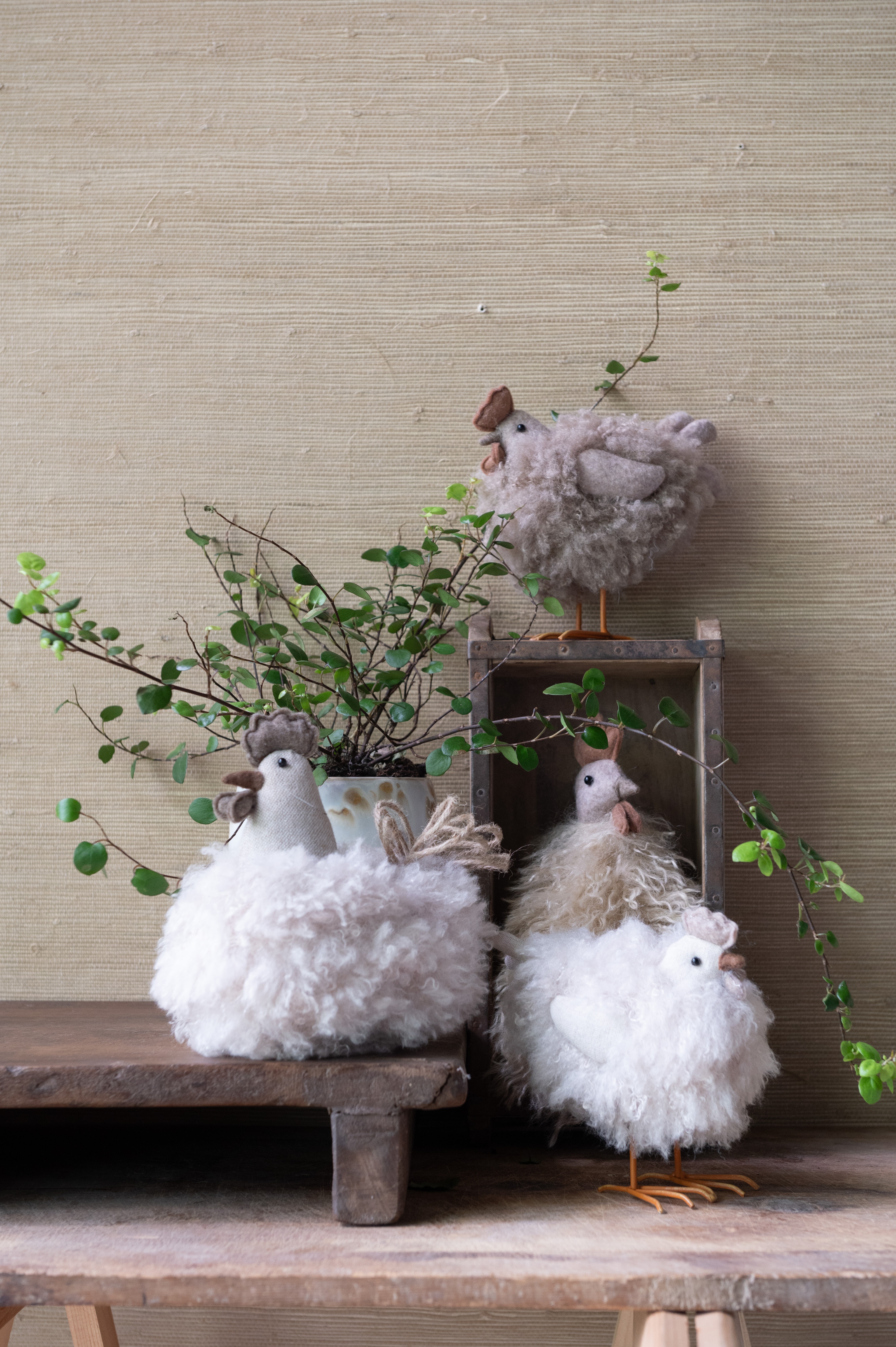 Rooster - White - Standing Decoration - Easter Decoration - 23x10 cm - 2