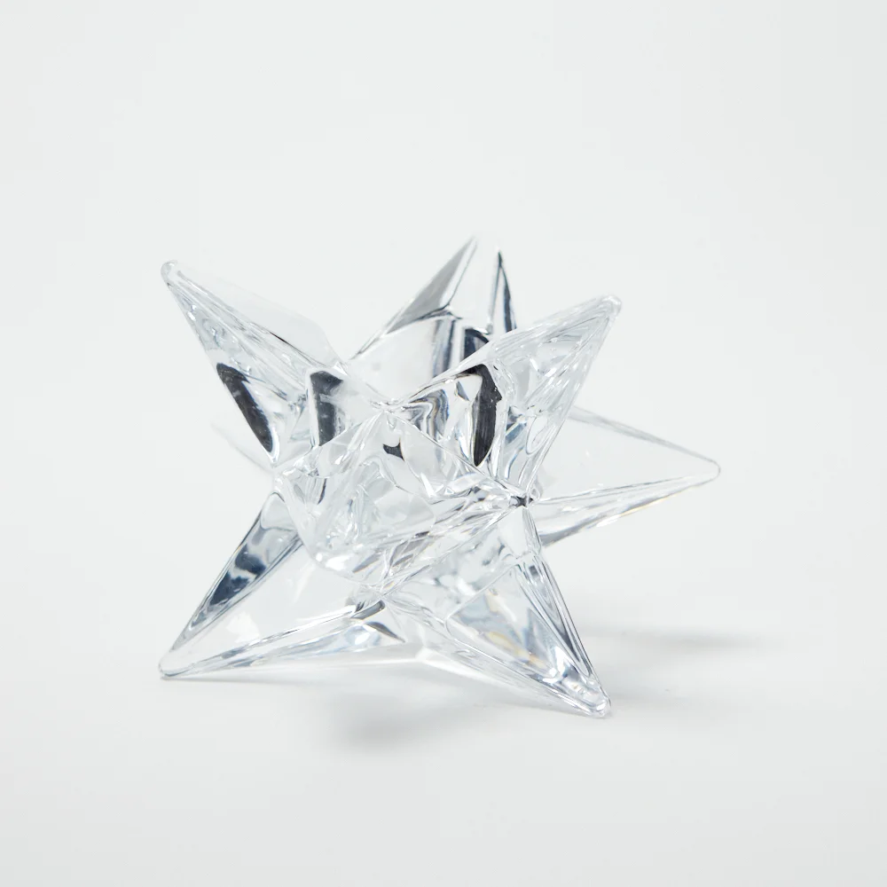 Ljushållare - Ljusstake - Stjärna - Glas - 12,5x12,5 cm - 3