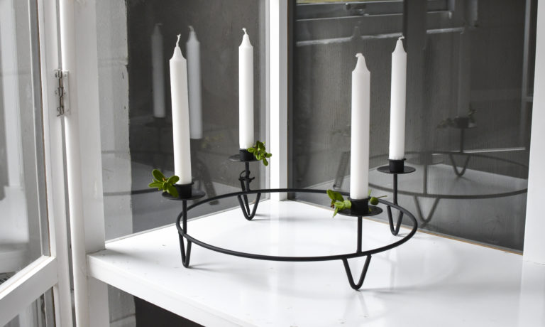 Candle holder - Table candle ring - Black Ø: 35 cm - 6