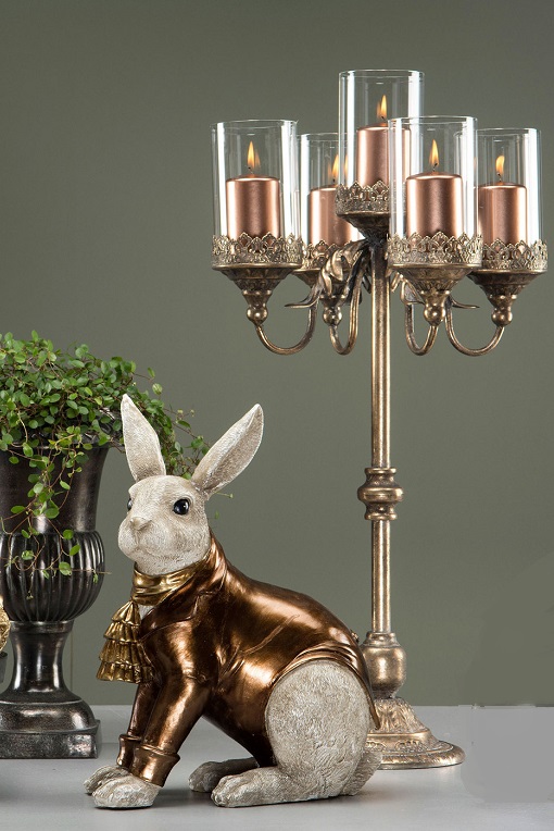 FIVE-ARMED CANDELABRA GOLD 73 CM - 4
