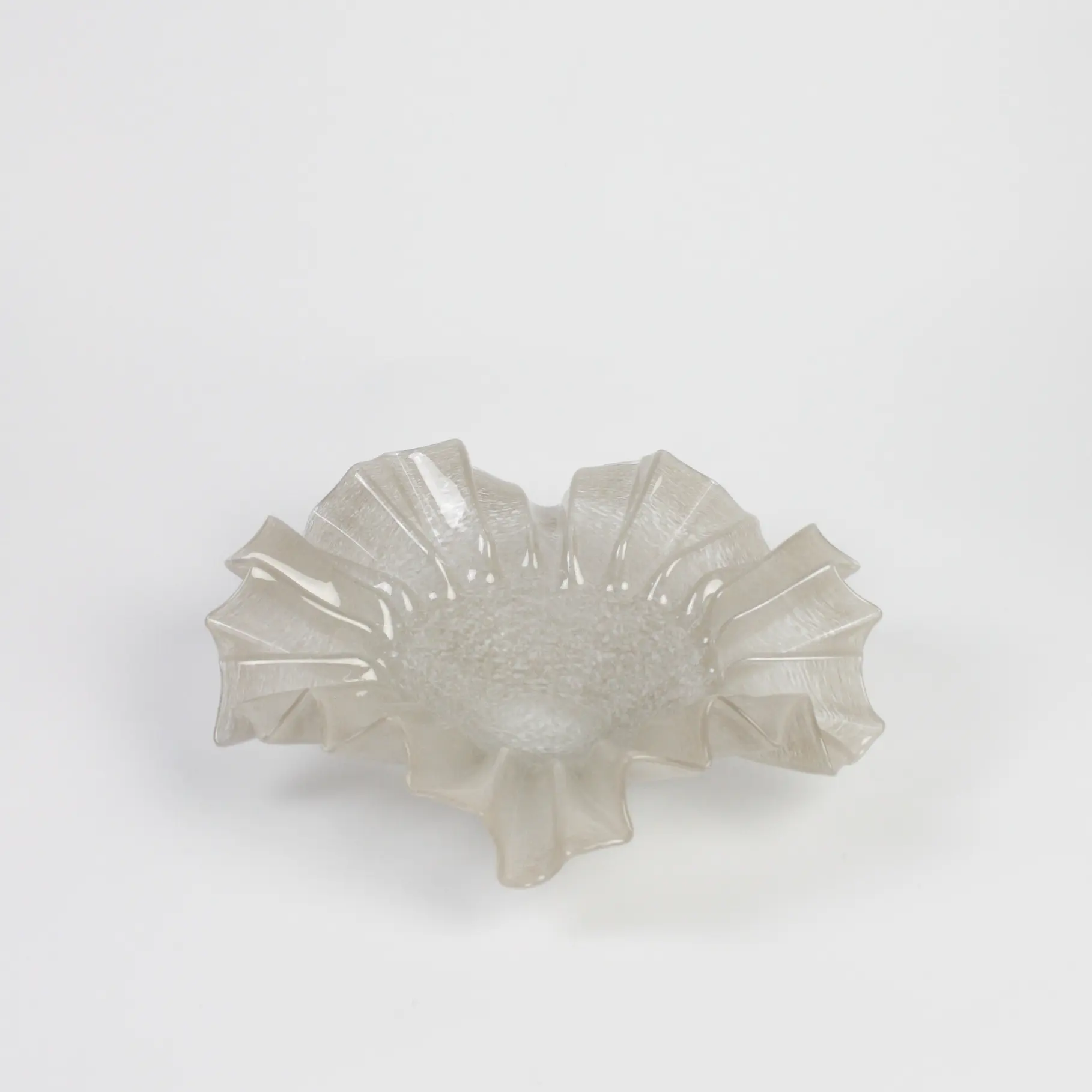 Bowl - Glass bowl - Taupe - Large - Ø:32 cm H:12 cm
