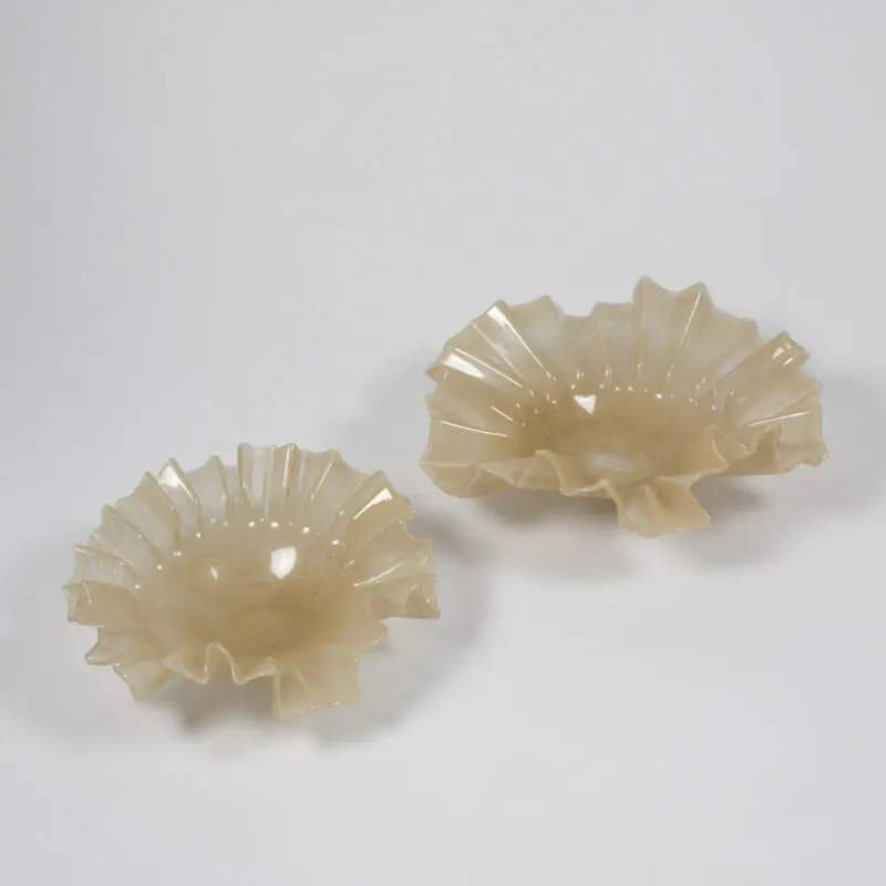 Bowl - Glass bowl - Beige - Large - Ø:32 cm H:12 cm - 2