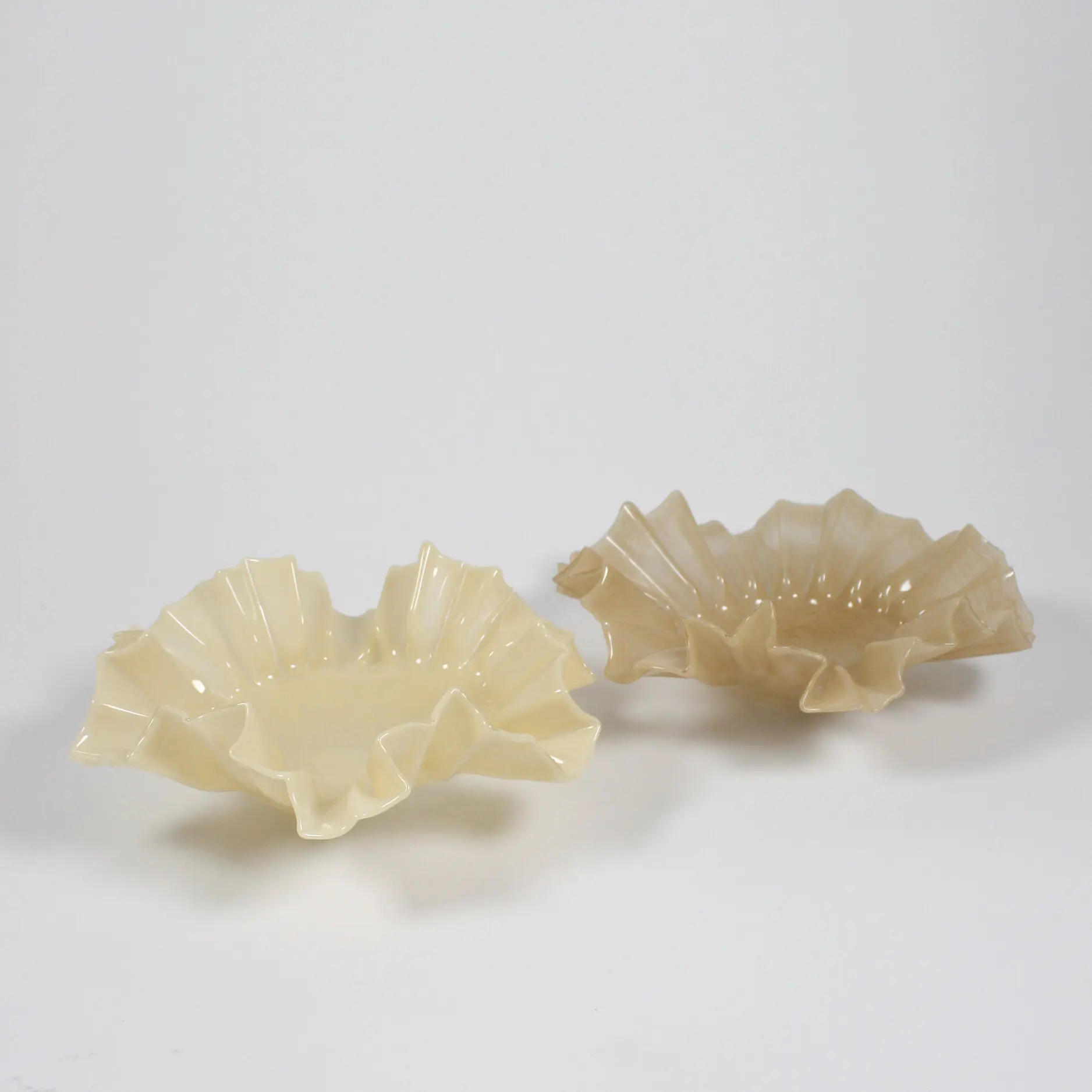 Skål - Glasskål - Vaniljgul - Stor - Ø:32 cm H:12 cm - 2