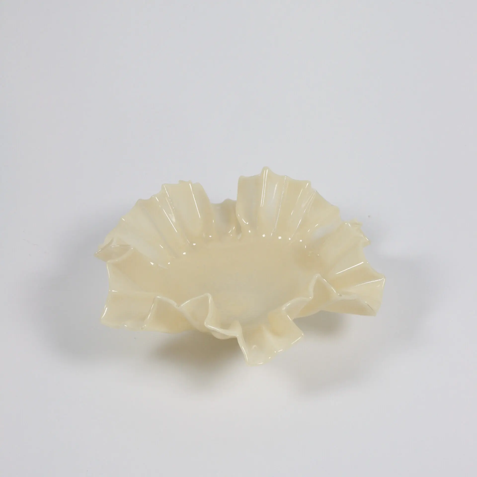 Skål - Glasskål - Vaniljgul - Stor - Ø:32 cm H:12 cm