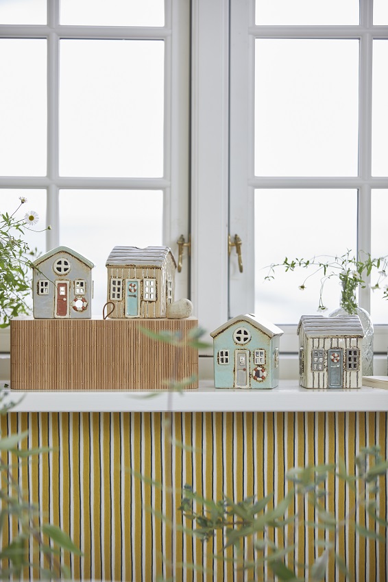House lantern - Lantern house - Candlestick - Løkken - Cream with grey door - 5