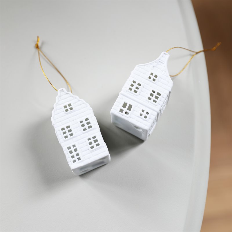 Houses - Ornaments - White - 2-pack