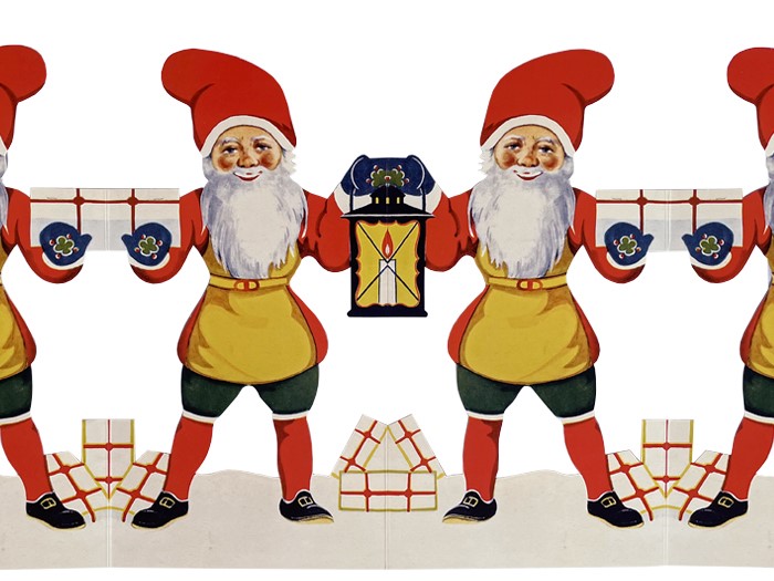 Pappersrader Tomte - Jättetomte Lykta - 100x31 cm  - 3