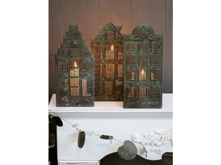 Candle holder - House - House facade - 9x12 cm - 11