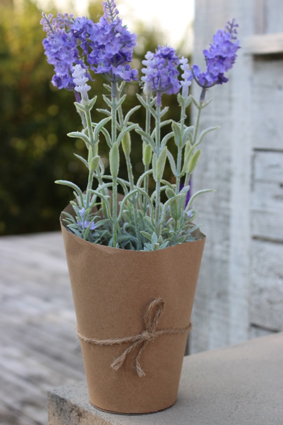 LAVENDEL LJUSLILA PAPPKRUKA 32 CM - 3