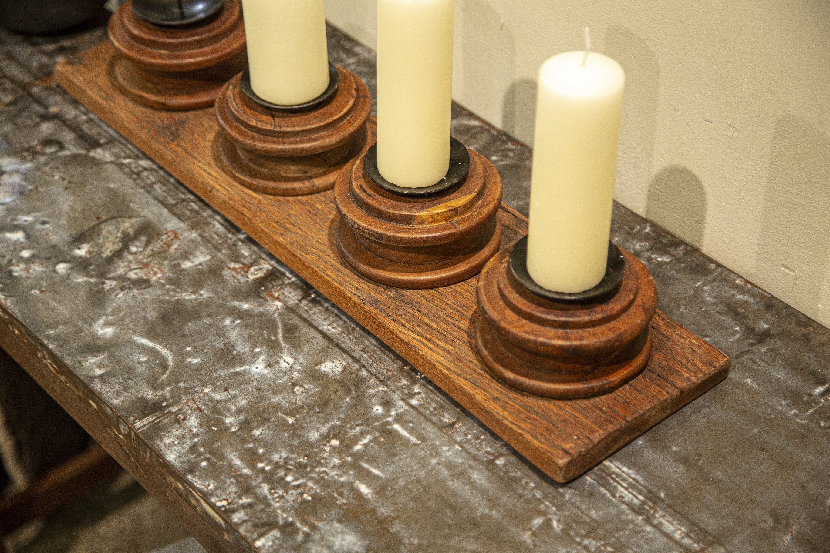Candlestick - Advent candlestick - Recycled wood - 60 cm - 5