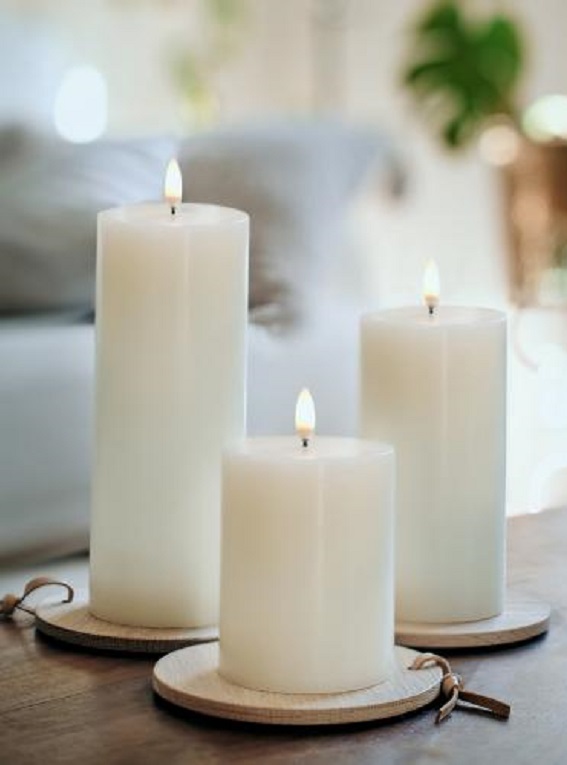 LED LIGHTS/BLOCK LIGHTS - BATTERY-POWERED WAX LIGHTS WITH TIMER - 23.1 CM - 2